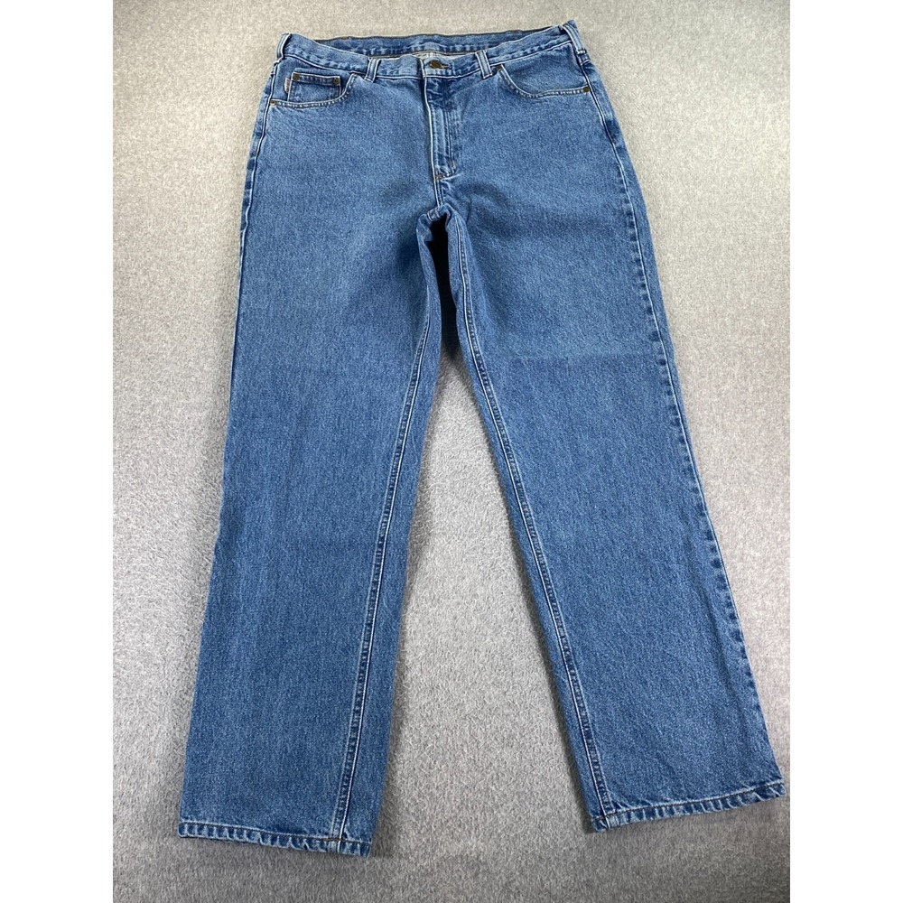 Carhartt Jeans Mens 38x34 (Fits 36x33) Relaxed Fit‎ Straight Leg Cotton B180 STW